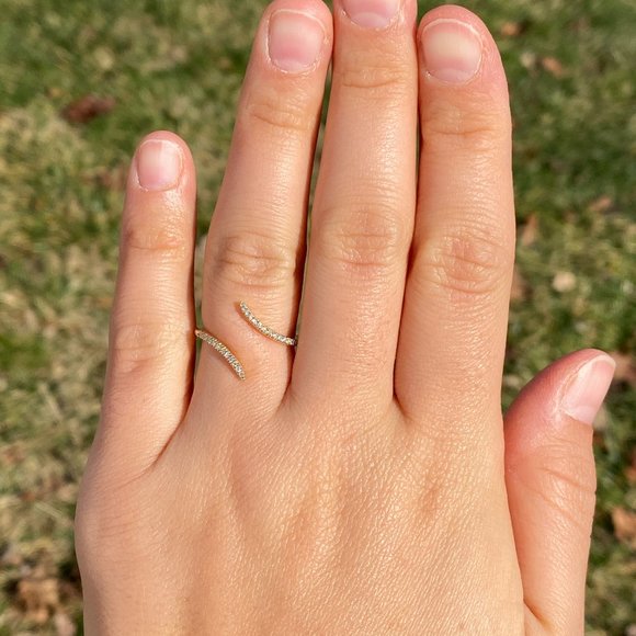 Jewelry | Gabriel And Co Signed Bypass Diamond Ring In Yellow Gold ...